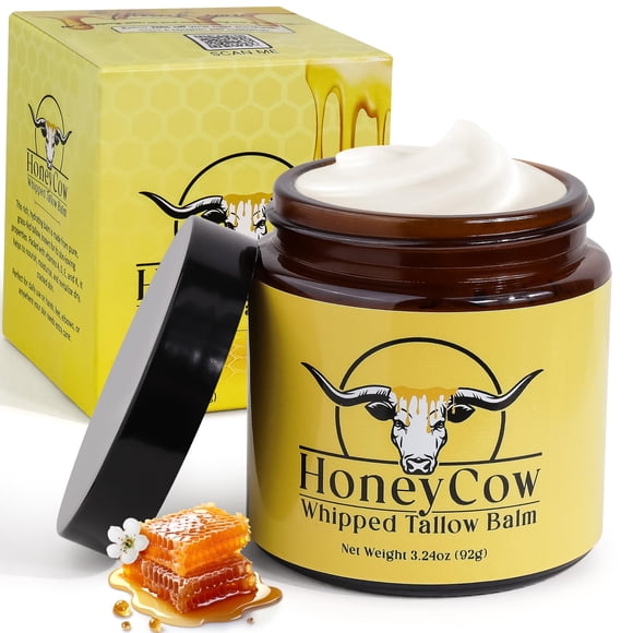 Bálsamo de sebo Honey Cow 100% sebo de res alimentado con pasto y acabado con pasto