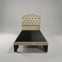 Flobal - Cama 1,5 Plazas Ovalado, Incluye Base Y Respaldo Beige