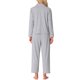 thumbnail image 3 of INSPIRE CHIC Pijama de mujer con sensación de modal suave Regreso a clases Manga larga con botones y solapa entallada Ropa de dormir con pantalones de cintura elástica para primavera otoño L Gris, 3 of 5