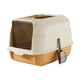 thumbnail image 3 of Caja de arena para gatos con tapa, bandeja de arena para gatos de interior, inodoro grande de doble puerta, bandeja de arena para gatos con pala para , naranja, 3 of 5