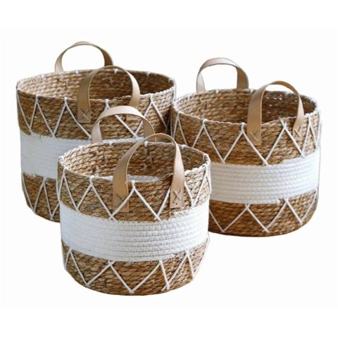 Genérico - Set 3 Canasto Decorativo Cesto Almacenamiento Moderno Jhn