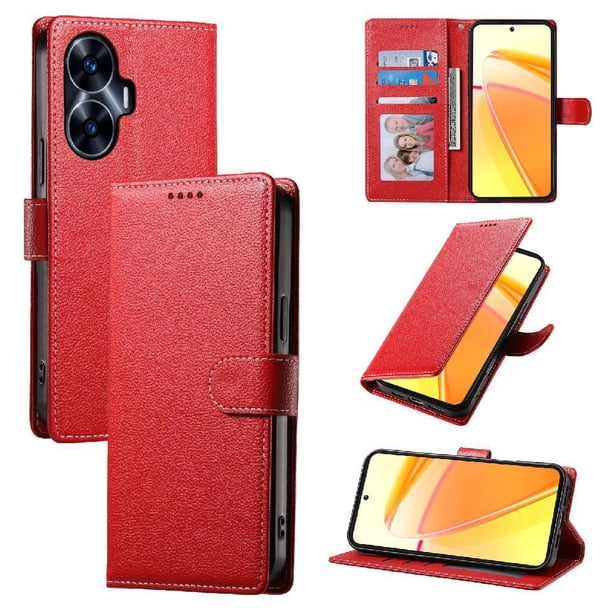 Funda para FOXDOCK Realme C55– Cuero Premium, 3 ranuras para tarjetas, Protección contra impactos