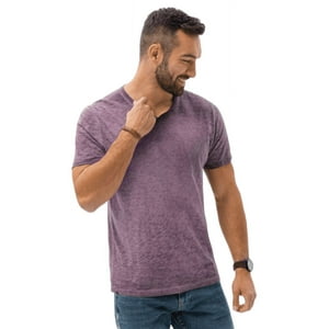 Home Fashion - Polera Hombre Manga Corta Cuello Redondo Morado Talla M