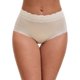 thumbnail image 1 of INSPIRE CHIC Bragas de Mujer de Cintura Alta con Encaje, Algodón, Cobertura Completa, Talla XL, Amarillo, 1 of 4