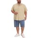 thumbnail image 2 of INSPIRE CHIC Camisas Hawaianas de Verano de Manga Corta con Bolsillo en el Pecho y Cuello de Campamento para Hombres Grandes y Altos Regreso a Clases 5XL Beige, 2 of 5