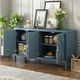 thumbnail image 2 of TREXM Retro Sideboard door with Circular Groove Design Round Metal Door Handle for Entrance, Dinning Room, Living Room (Antique Blue), 2 of 3