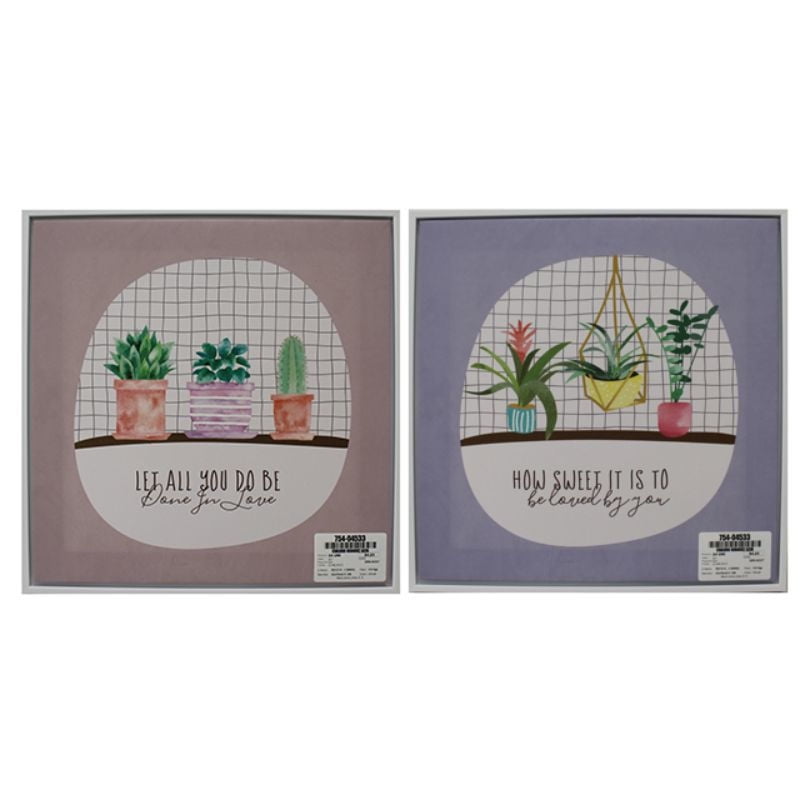 Hello Home - Cuadro Blanco 40X40X2.5