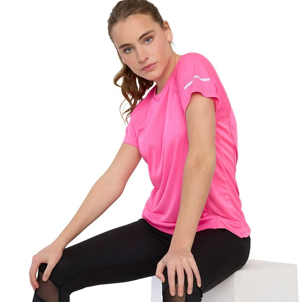 Polera Mujer Deportiva Fucsia R-Neck Corona