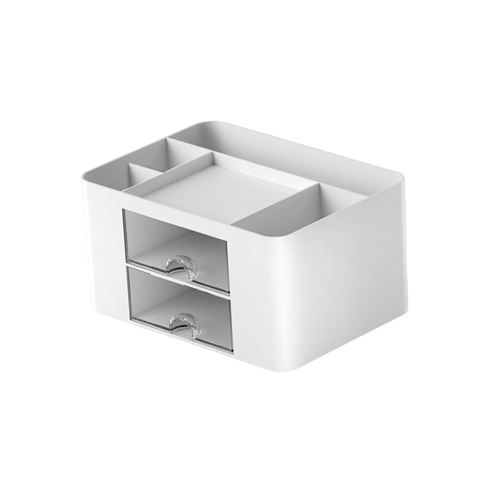 Bothyi - Portalápices Organizador De Escritorio De Oficina Con Cajones Medida 7,6X5,5X4 Pulgadas Portátil Blanco