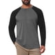 thumbnail image 1 of INSPIRE CHIC Camiseta de Hombre Raglán de Manga Larga Cuello Redondo Contraste Camisetas de Béisbol 2XL Gris Negro, 1 of 6
