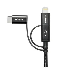 Adata - Cable De Carga 3 En 1 Usb Negro
