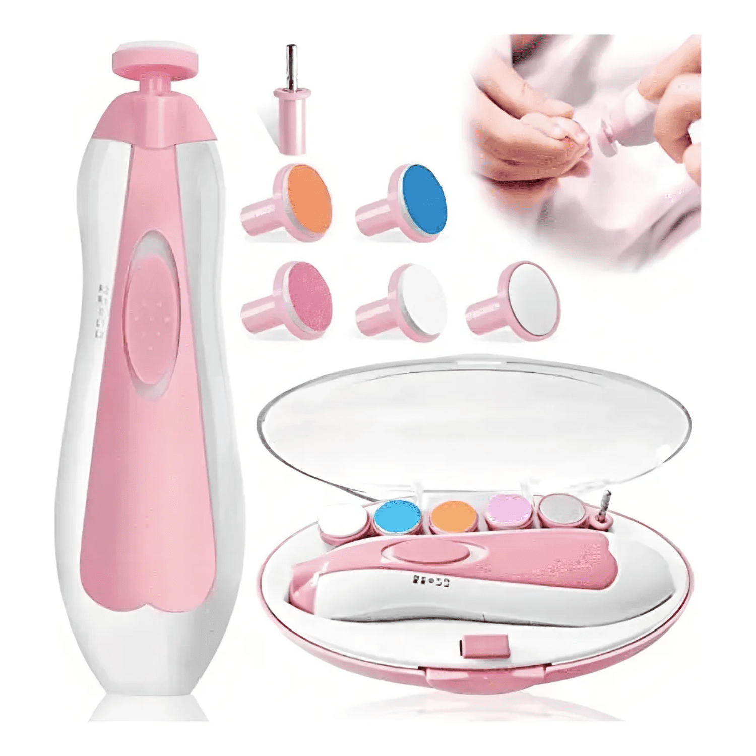 Genérica - Lima Eléctrica Corta Uñas Para Bebé Color Rosado