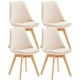 thumbnail image 1 of Pack 4 Sillas Para Comedor Tulip Tapiz Lino Base Madera - Beige, 1 of 3