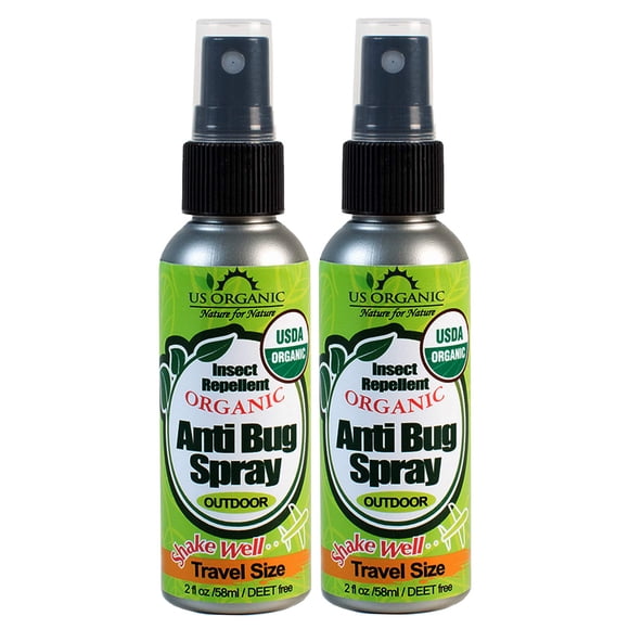 Aerosol repelente de mosquitos orgánico de EE. UU., antiinsectos, 60 ml (paquete de 2)