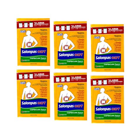 Capsicum Patch Salonpas Hot, 3 Unidades (Paquete De 6)
