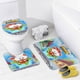 thumbnail image 4 of Om Nom-theme 4-Piece Shower Curtain Set with Rugs, Waterproof Bathroom Decor Set Includes Bath Mat, U-Shaped Rug, Toilet Lid Cover and Curtain with Hooks, 4 of 6