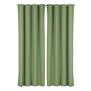 Clems - Pack 2 Cortina Engomada Termica 100% Blackout 140X225 Verde 140X225
