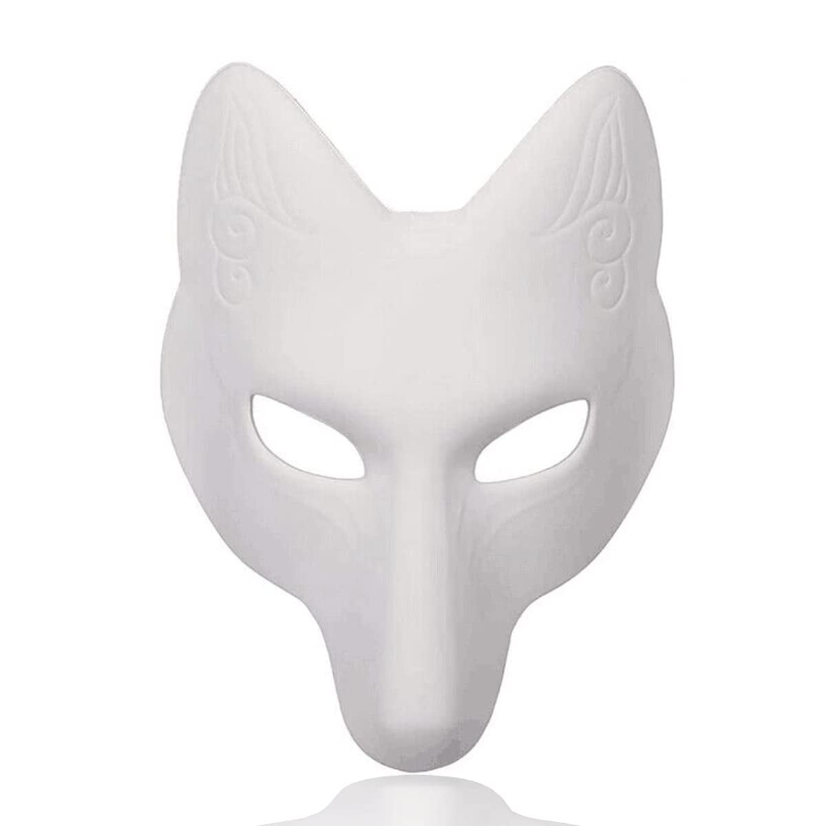 Máscara De Zorro De Halloween Utavu Diy Con Forma De Animal Sin Pintar, Artesanal, Blanca