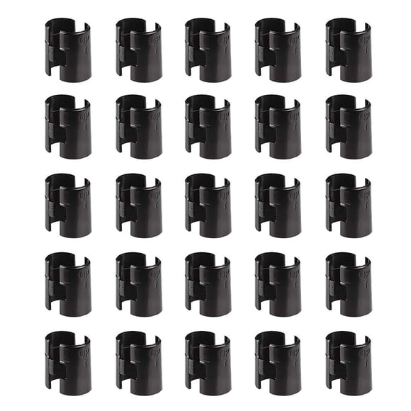 Clips para estantes de alambre Wvapzwr para poste de 3/4" 50 piezas negras