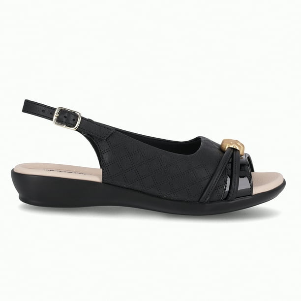 Sandalia Mujer Negro/Dorado Camila 0125 Piccadilly