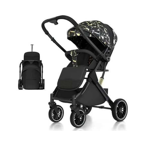 Coche De Paseo Maleta Compacto Reversible Dorado