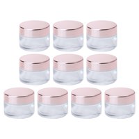 Ioensy - 10X Envases Cosméticos Vacíos Frasco De Crema De Vidrio Para Bálsamo Labial Loción De Sombra De Ojos 10G