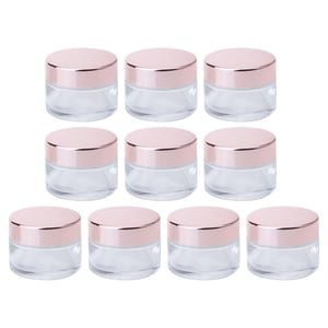 Ioensy - 10X Envases Cosméticos Vacíos Frasco De Crema De Vidrio Para Bálsamo Labial Loción De Sombra De Ojos 10G