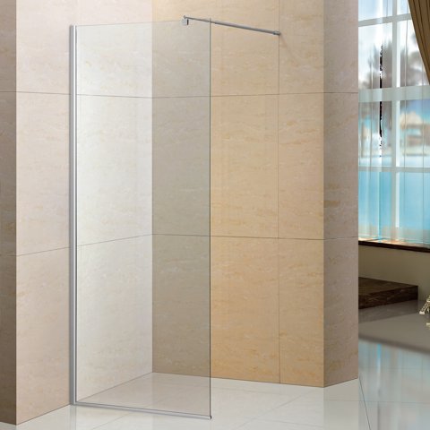 Joytek - Mampara Fija De Baño Recta 190X90 Transparente 8Mm