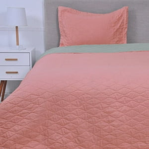 Mashini Quilt Mf 1.5 Plazas Varosha Gris-Coral