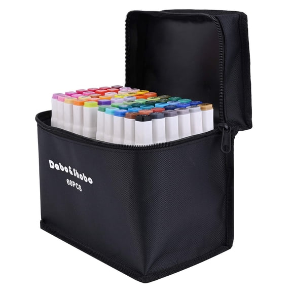 Rotuladores de dibujo Dabo&Shobo, 60 colores, doble punta, para adultos