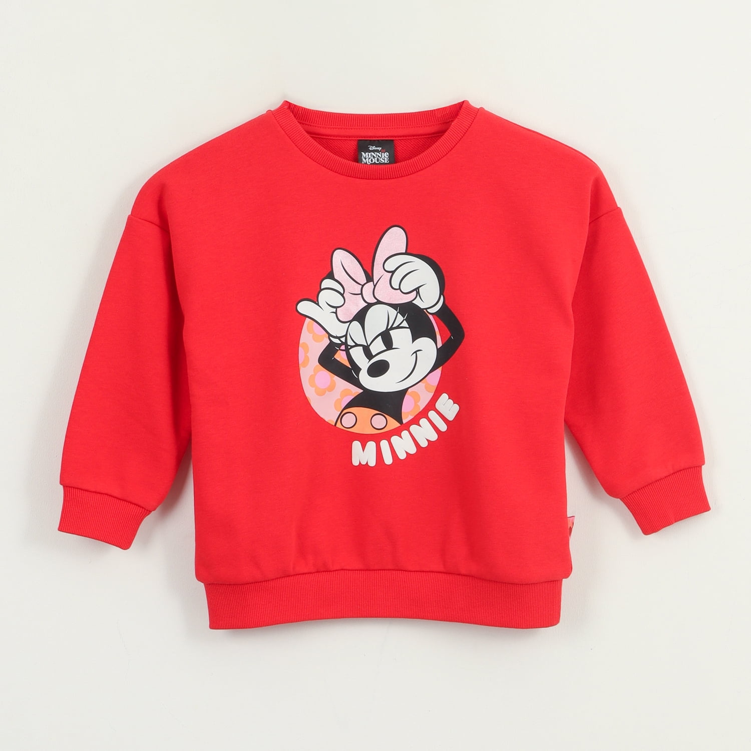 Polerón Cerrado Niña Rojo Cara Minnie Disney