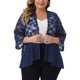 thumbnail image 1 of Conjuntos de Halloween de Agnes Orinda para mujeres de talla grande, cárdigans de colegio escolar, mangas acampanadas 3/4, encaje transparente floral, bolero, color azul L, 1 of 8