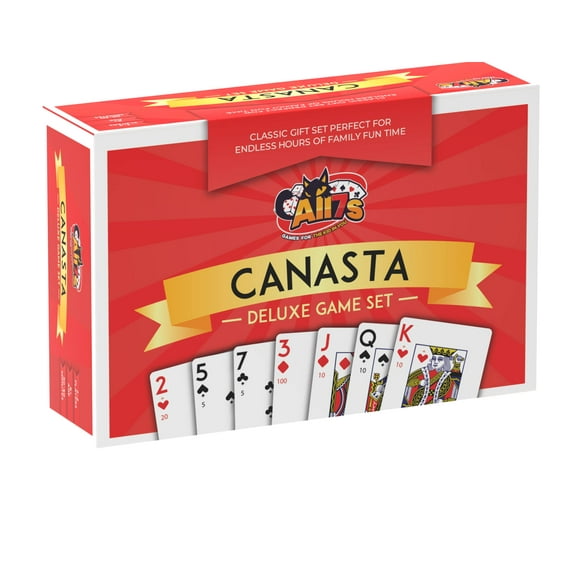 Juego de cartas Canasta All7s Deluxe con valores de puntos para adultos