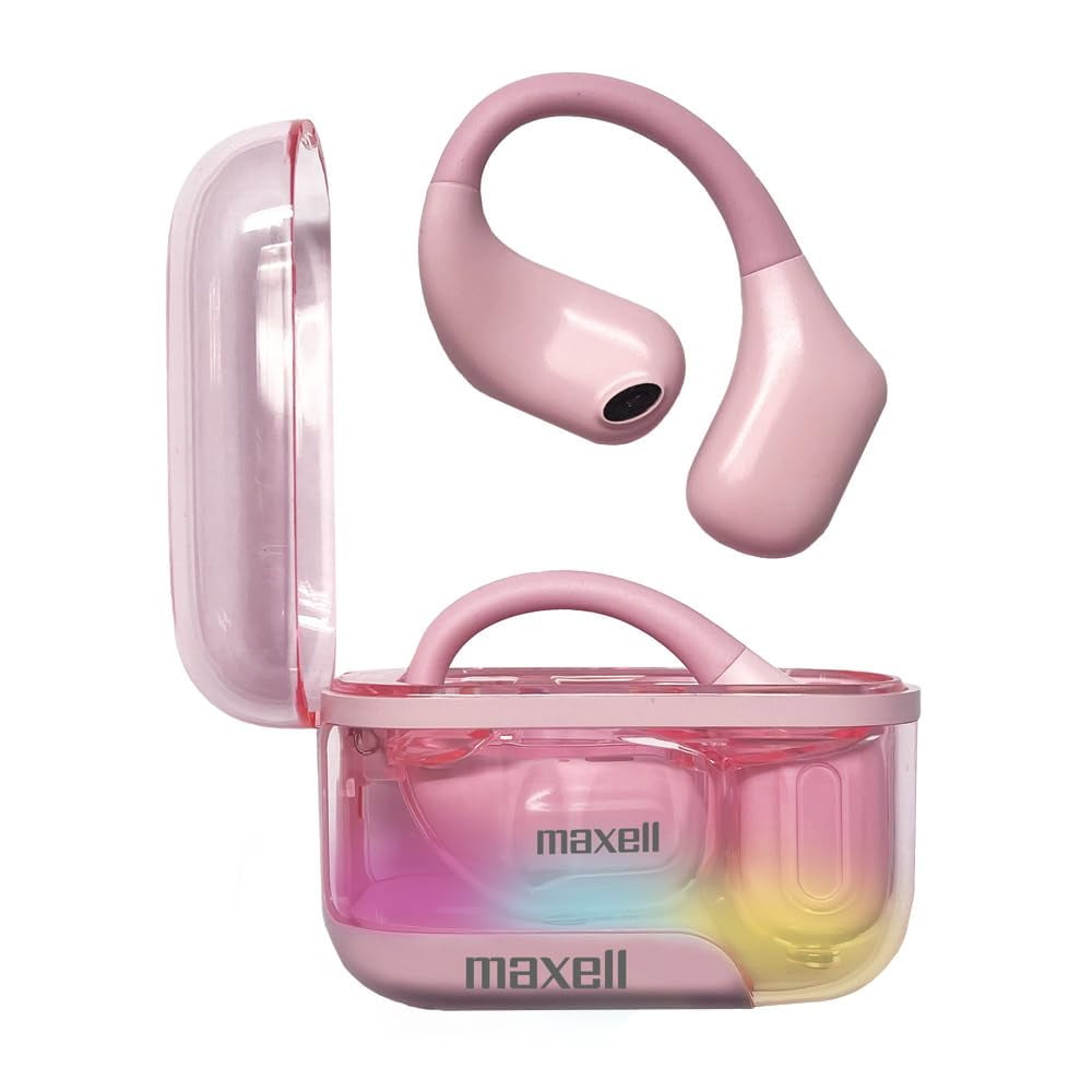 Maxell Ows Pro, Ganchos Para La Oreja Abiertos Con Bluetooth, Hasta 18 Horas De Reproducción Con Estuche