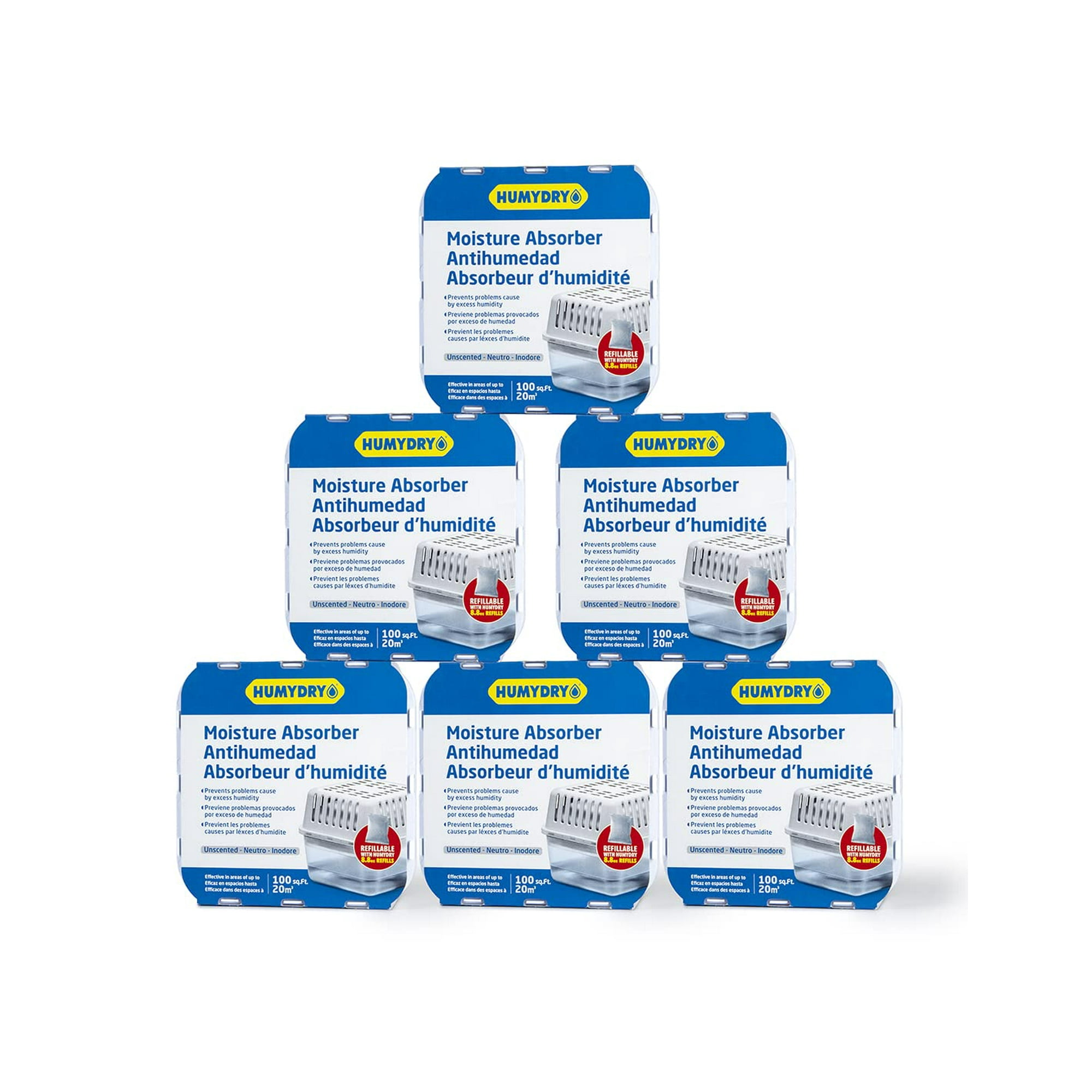 Humydry By Humex S.a. - Deshumidificadores Humydry Pack 6 Para El Hogar Con Recarga De 250 Ml Sin Perfume