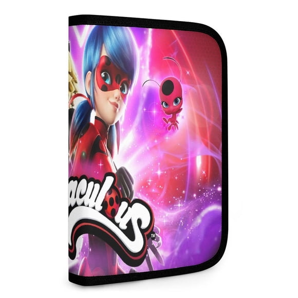 MIRACULOUS-ladybug Bolsa de Almacenamiento Plegable Portátil con Compartimentos, Organizador de Herramientas Multi-Bolsillo, Uso Dual Viaje y Hogar 26.5*17.8cm