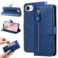 Gangxun - Funda Con Cremallera Para Iphone 16E, Carcasa Cartera De Cuero Pu Con Soporte Y Tarjetero