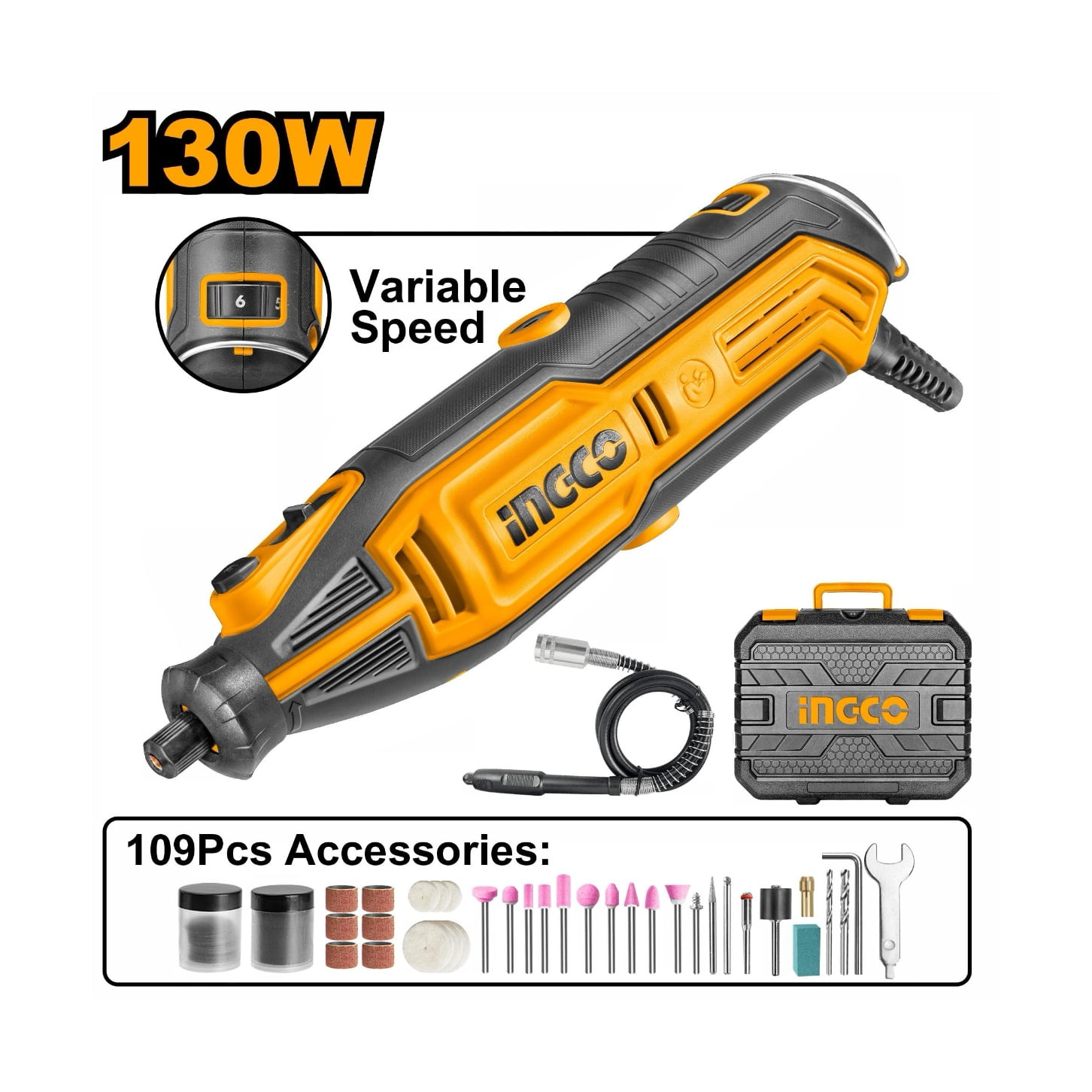 Mini Torno Multipropósito Ingco 130w + 109 Acc Mg13328