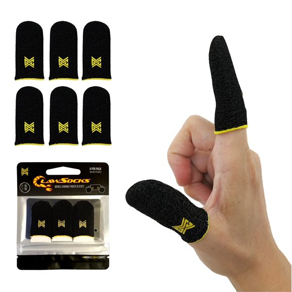Fundas para dedos para gaming móvil ClawSocks, paquete de 6, fibra de carbono