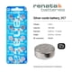 thumbnail image 2 of Pila para reloj Renata 357/SR44SW 1.55V 60mAh (paquete de 10), 2 of 6