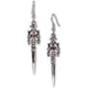 thumbnail image 1 of Pendientes colgantes medievales renacentistas con daga de calavera gótica y cristales austriacos rojos, de metal., 1 of 7