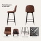 thumbnail image 3 of Silla Piso Bar Taburete Respaldo Gamuza Metal Alta Cocina Spoon Marrón, 3 of 8