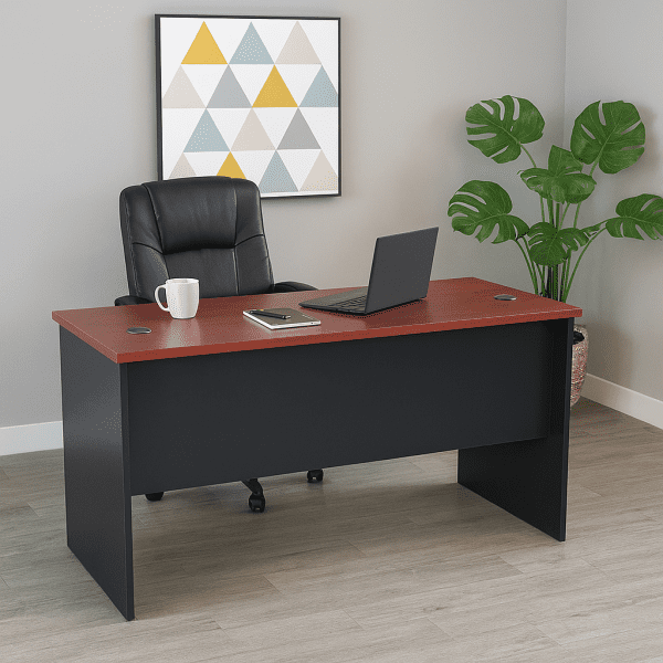 Muebles Santa Ana - Escritorio Recto 140 Cerezo Con Negro