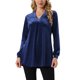 thumbnail image 1 of Elegante Top de Terciopelo para Mujer con Cuello en V y Mangas Largas para Ocasiones Casuales y Formales L Azul Oscuro, 1 of 6