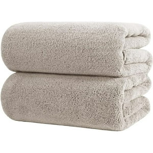Aura Zeus - Juego De 2 Toallas De Baño Beige Microfibra Playa De Mano Grande Az