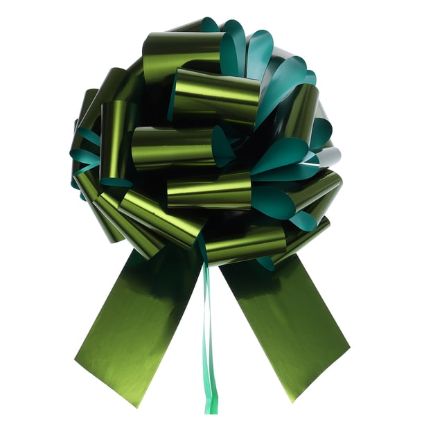 Lazo de Tirón Extra Grande para Envolver Regalos de Coche, Cintas para Bodas, Cestas, Presentes, Navidad, Lazo de Regalo Grande Verde Césped 12 pulgadas