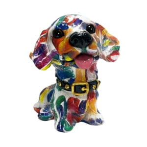 Magideal - Estatua De Perro Para Decoración Del Hogar, Colección De Piezas Centrales, Figura Artística Moderna Y Creativa, Figura De Resina Para Dormitorio, Sala Pintada