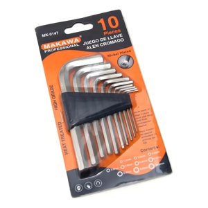Genérico - Set Juego Llave Allen Cromado 10 Piezas Makawa Mk-0147