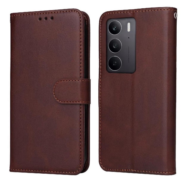 Funda Billetera para Realme C75 4G/5G con Porta Tarjetas y Soporte Ajustable Marrón