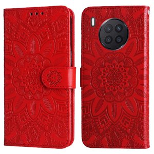 Funda Tipo Cartera Foxdock Para Honor 50 Lite , Diseño Girasol En Relieve, Cuero Pu, Cierre Magnético, Soporte Y Tarjetero